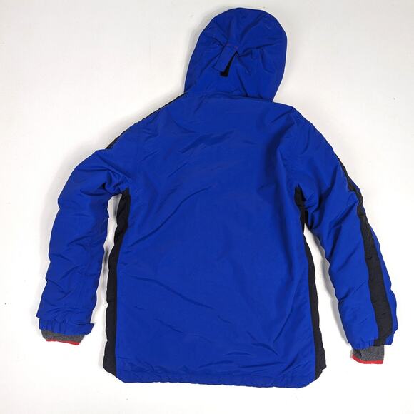 Lands' End Kids Squall Waterproof Insulated Jacket Fleece Lined Blue Black Sz L - Picture 4 of 8